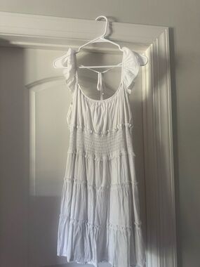 Trixxi White Ruffle Strap Sundress